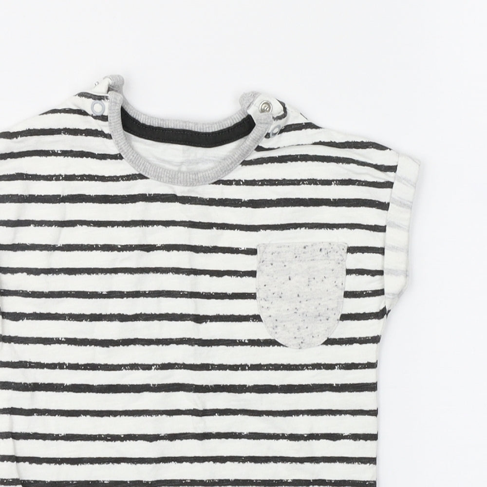 George Baby White Striped  Basic T-Shirt Size 6-9 Months