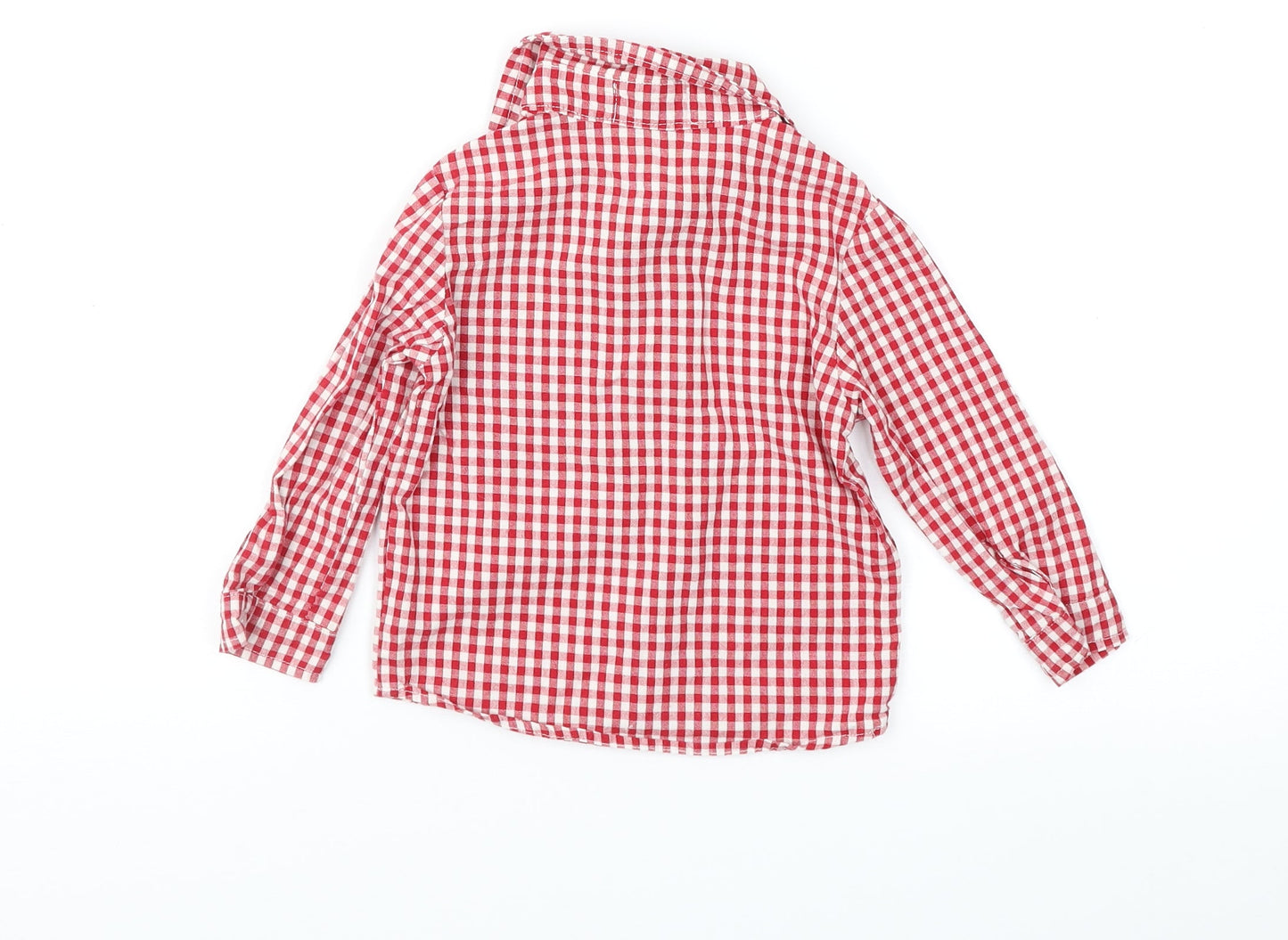 YLK Boys Red Check  Basic Button-Up Size 12 Months