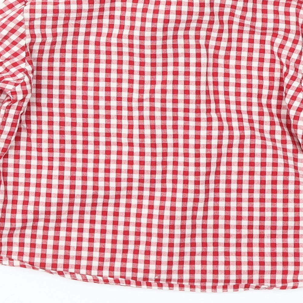 YLK Boys Red Check  Basic Button-Up Size 12 Months