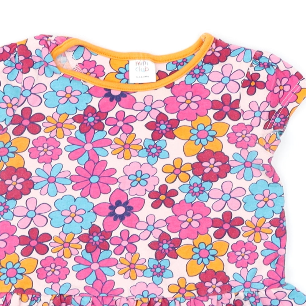 Mini Club Girls Pink Floral  Fit & Flare  Size 9-12 Months