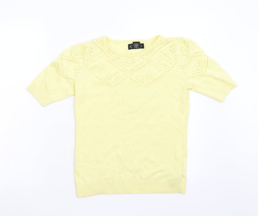 Manette Womens Yellow  Knit Pullover Jumper Size XS
