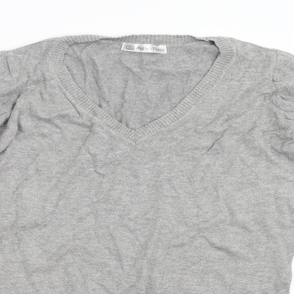 Nababi Womens Grey  Knit Pullover Jumper Size M