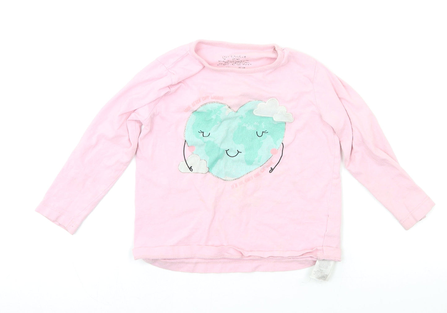 Primark Girls Pink Solid  Top Pyjama Top Size 3-4 Years