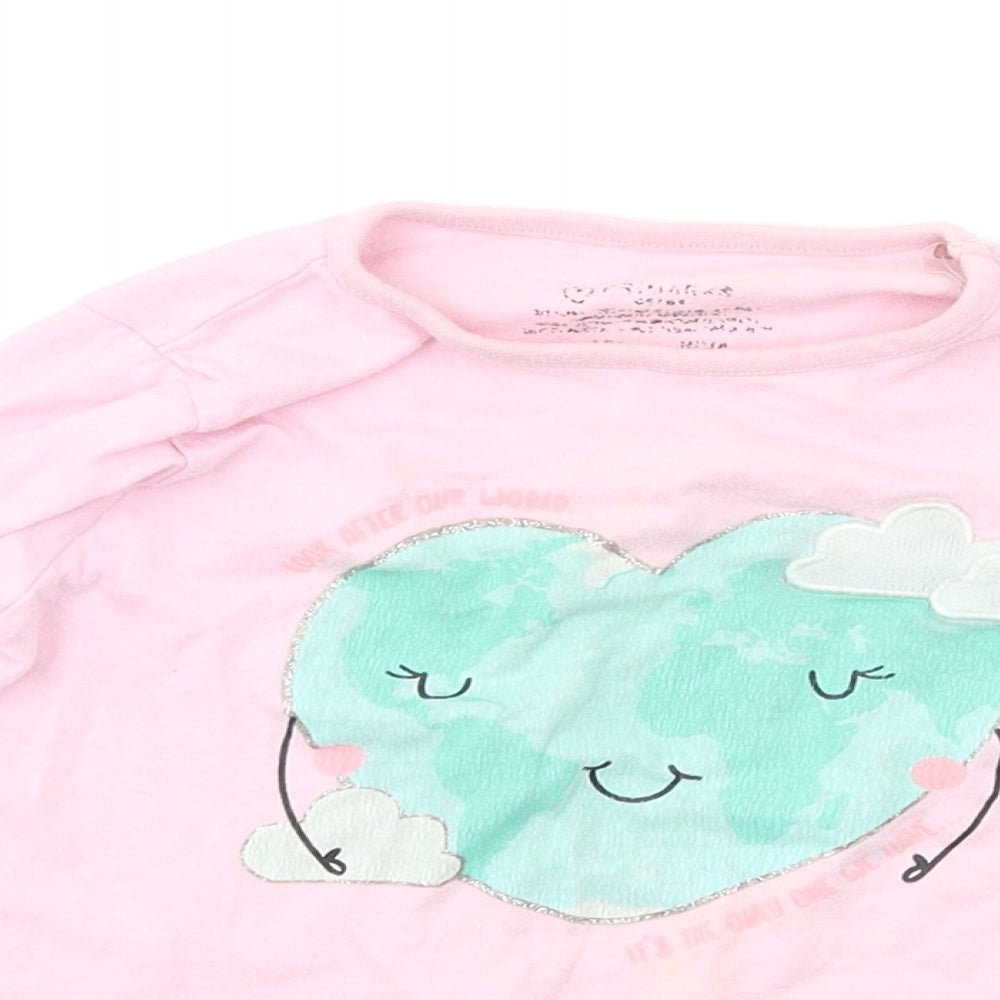 Primark Girls Pink Solid  Top Pyjama Top Size 3-4 Years