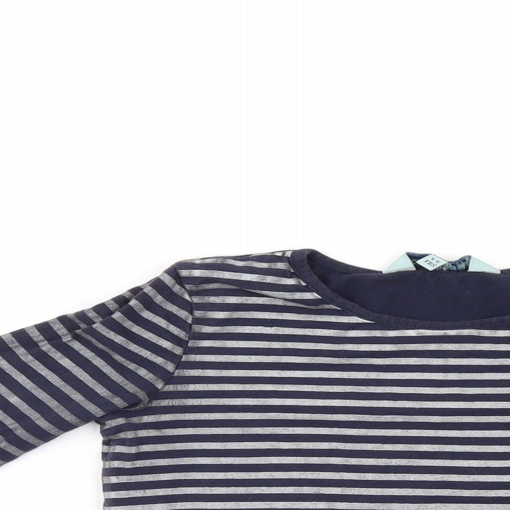 Dickins & Jones Boys Blue Striped  Pullover Jumper Size 5-6 Years