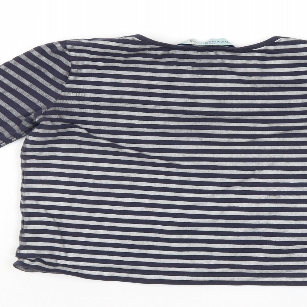 Dickins & Jones Boys Blue Striped  Pullover Jumper Size 5-6 Years
