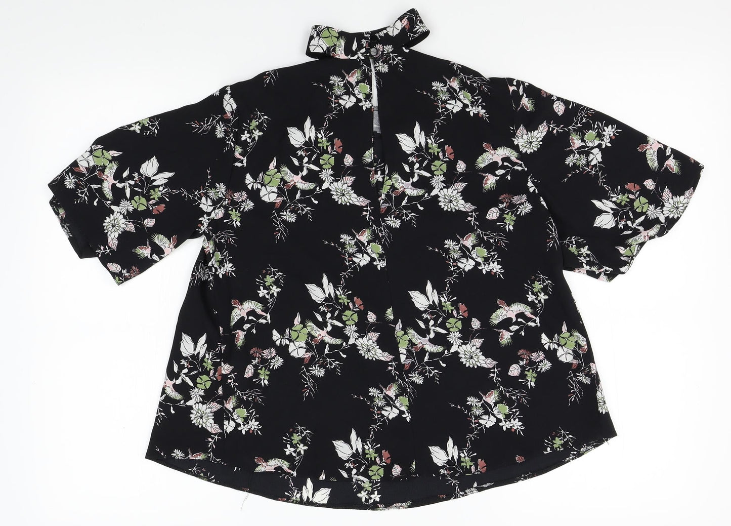Atmosphere Womens Black Floral  Basic Blouse Size 8