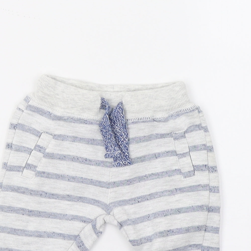 F&F Baby Grey Striped  Jogger Trousers Size 0-3 Months