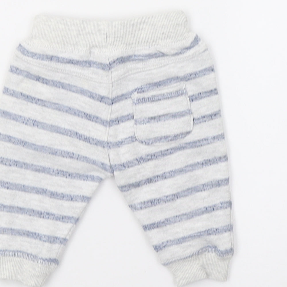 F&F Baby Grey Striped  Jogger Trousers Size 0-3 Months