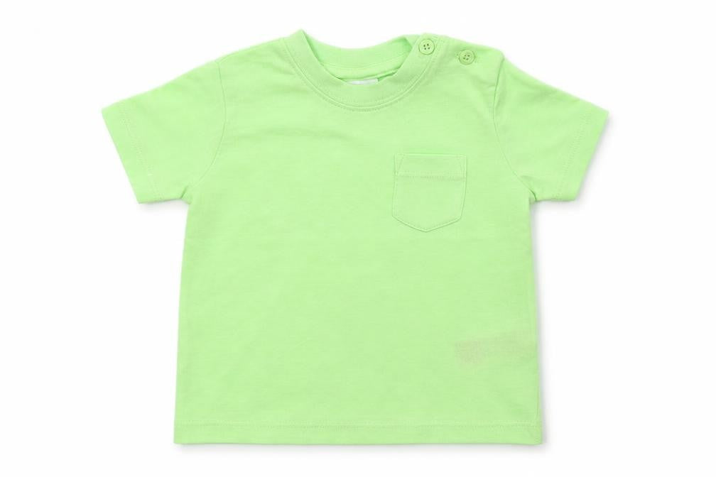 Front view of F&F Baby Green Jersey Basic T-Shirt, size 0-3, Months