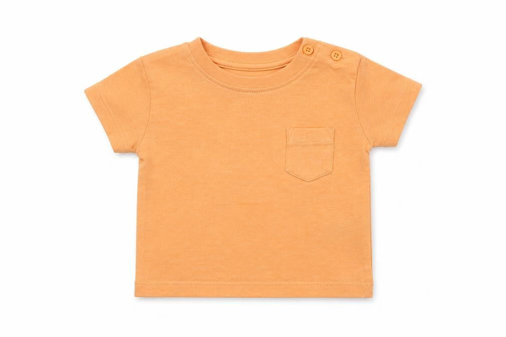 Front view of F&F Baby Orange Jersey Basic T-Shirt, size 0-3, Months