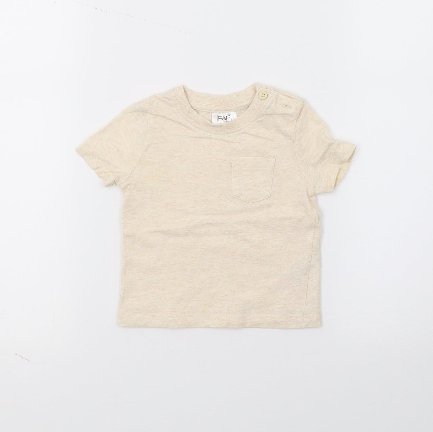 F&F Baby Beige  Jersey Basic T-Shirt Size 0-3 Months