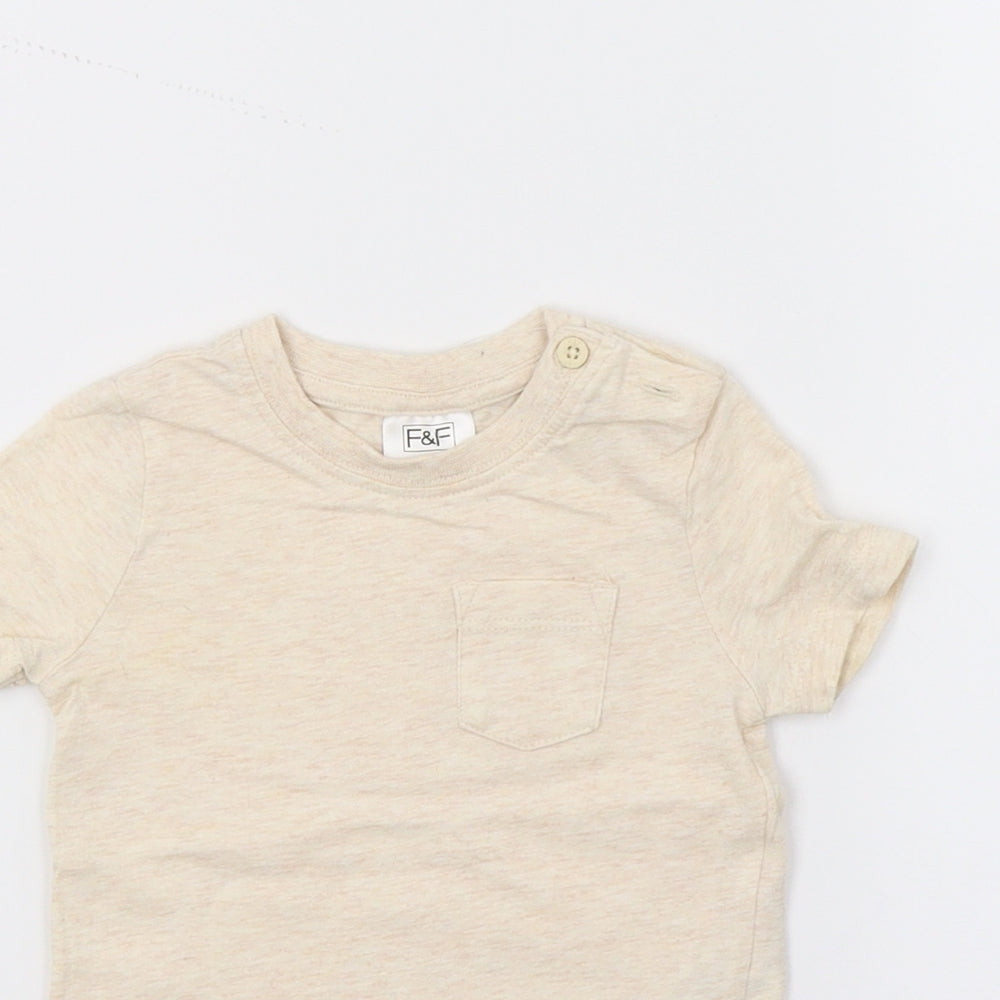 F&F Baby Beige  Jersey Basic T-Shirt Size 0-3 Months