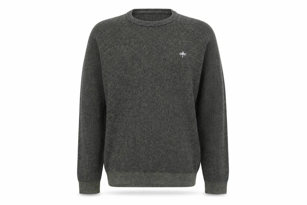 Front view of Easy men’s green knit jumper, size S
