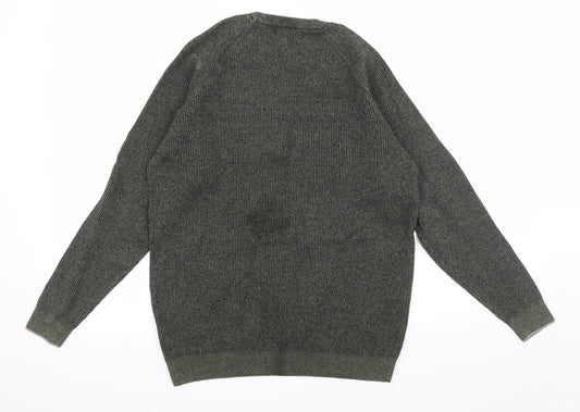 Easy Mens Green  Knit Pullover Jumper Size S