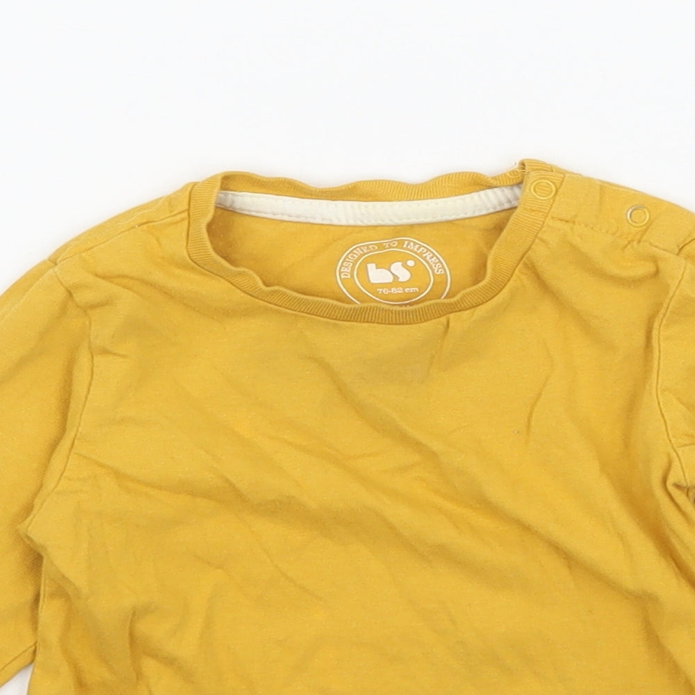 BS Boys Yellow  Jersey Basic T-Shirt Size 9-12 Months