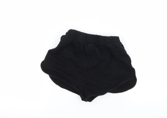 SheIn Girls Black  Jersey Sweat Shorts Size 5-6 Years - Butterfly