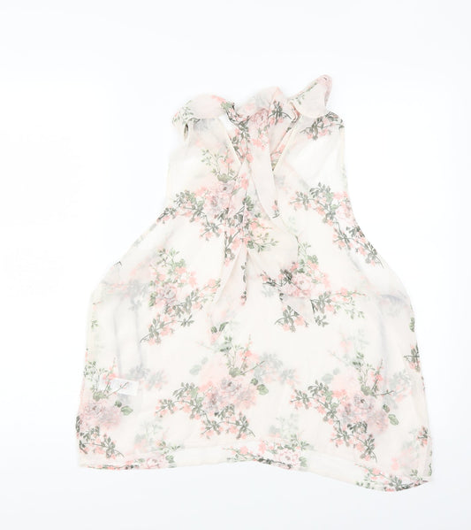 FOREVER 21 Womens Ivory Floral  Tunic Blouse Size M