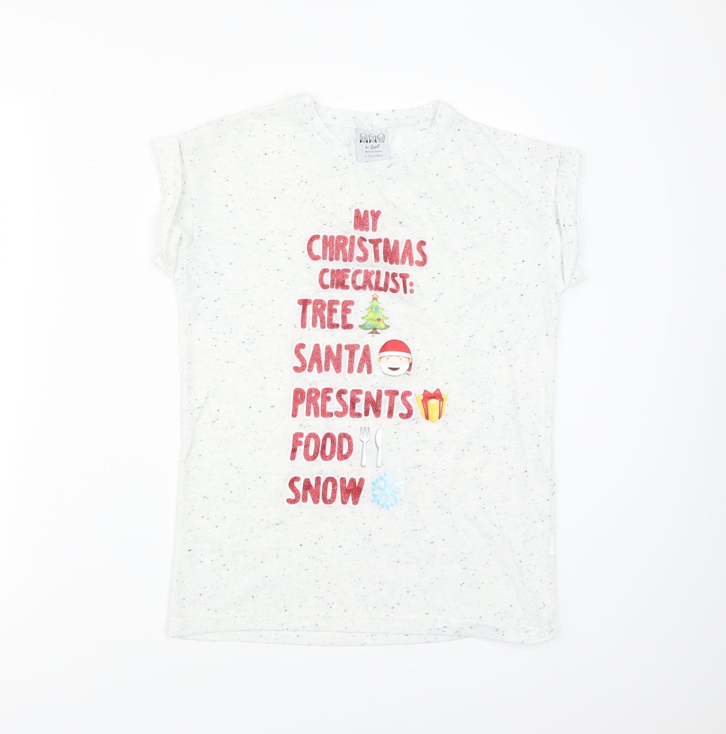 Preworn Boys Grey   Basic T-Shirt Size 12-13 Years  - christmas