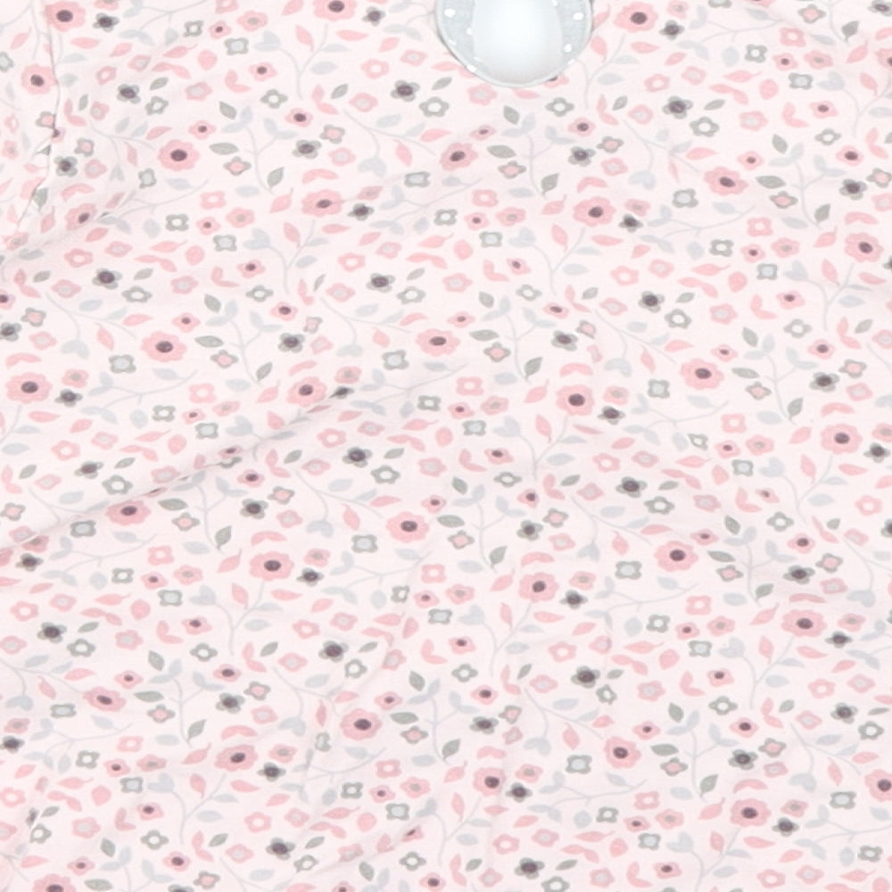 George Girls Pink Floral  Basic T-Shirt Size 9-12 Months