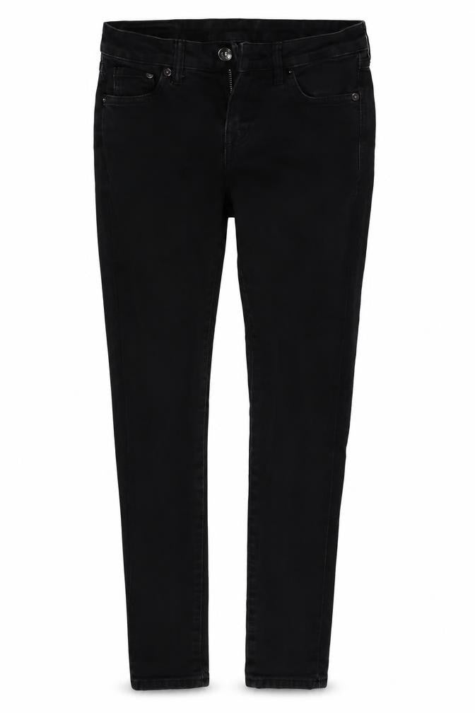 Front view of Denim & Co. Grey Denim Skinny Jeans One Size