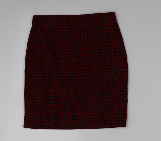 New Look Womens Red Geometric  A-Line Skirt Size 6