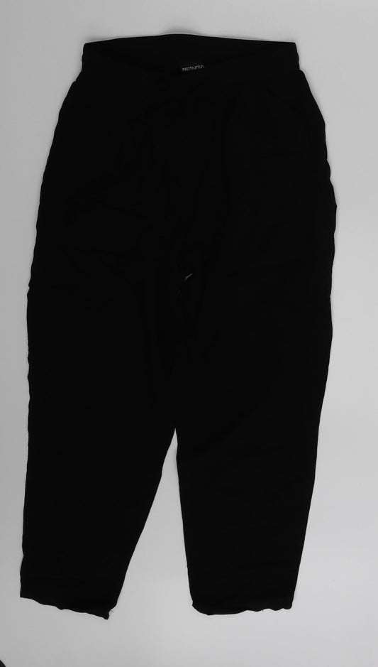 PRETTYLITTLETHING Womens Black   Sweatpants Trousers Size 8 L23 in