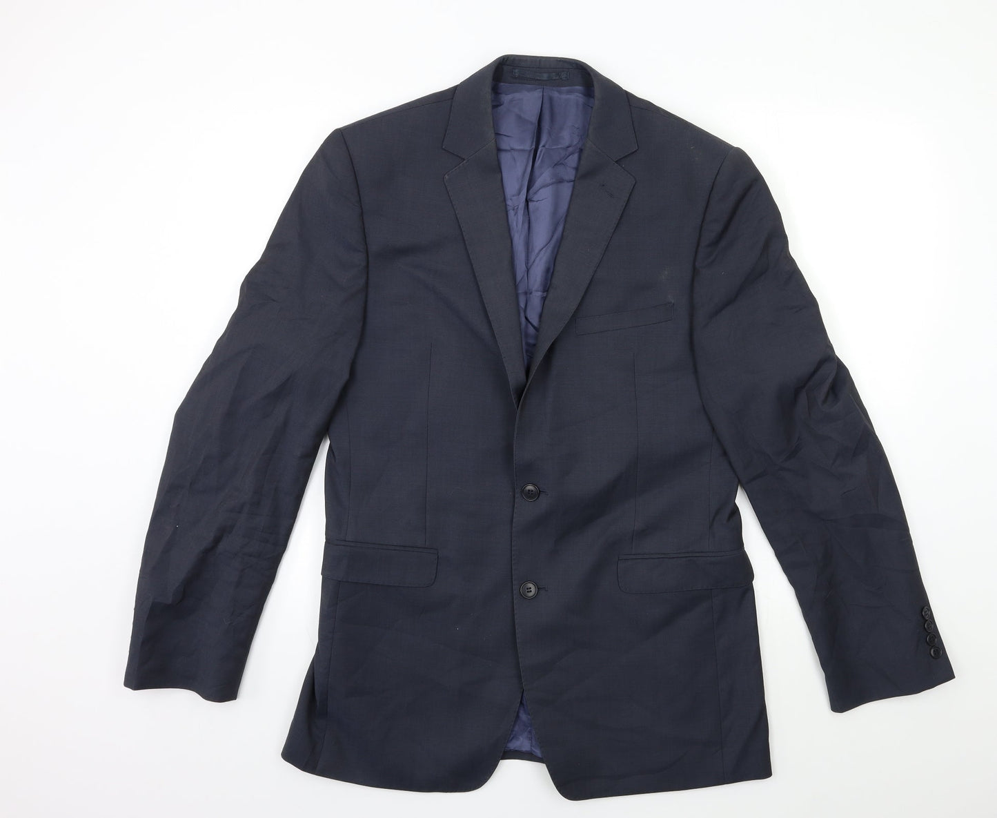 Preworn Mens Blue   Jacket Suit Jacket Size 40