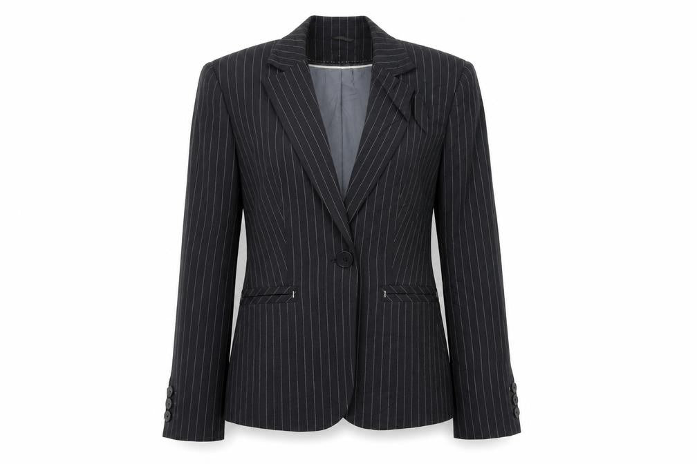 Marks and Spencer Womens Black Striped  Jacket Blazer Size 12