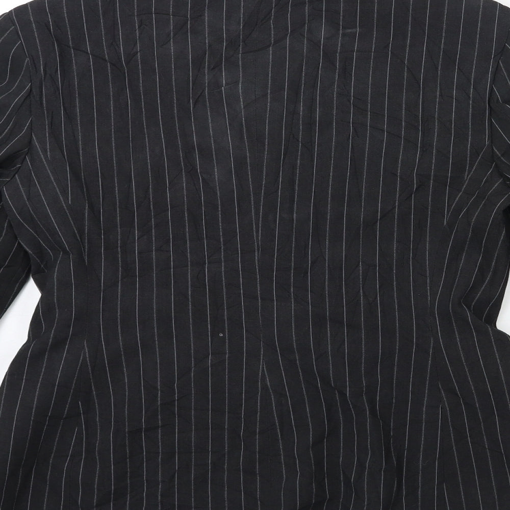 Marks and Spencer Womens Black Striped  Jacket Blazer Size 12