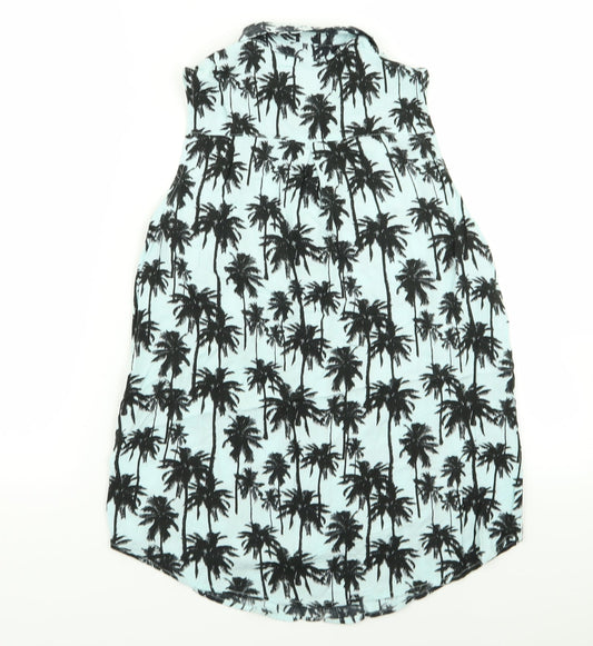 Divided by H&M Womens Blue Floral  Basic Blouse Size 8