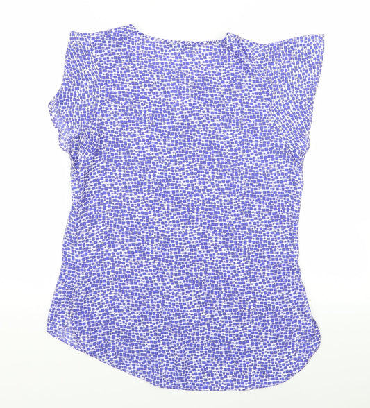 dunnes Womens Blue Geometric  Basic Blouse Size 8