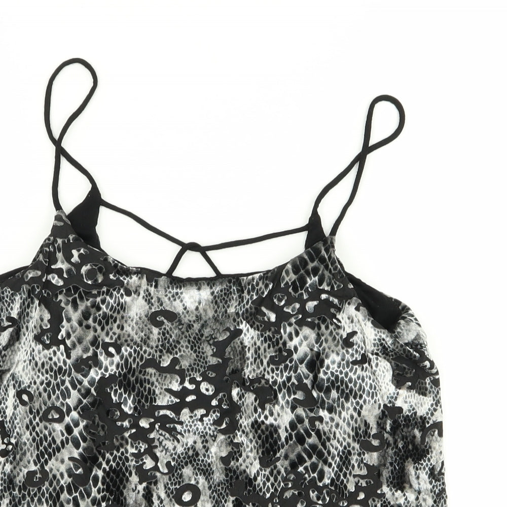 Topshop Womens Multicoloured Animal Print  Basic Tank Size 10