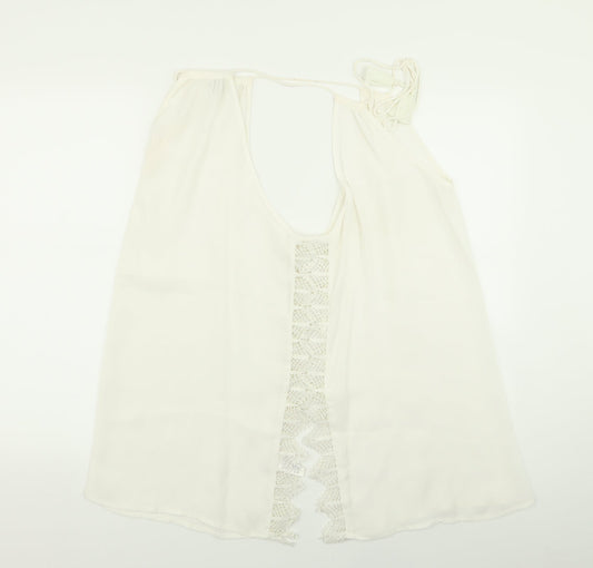 River Island Womens White Geometric  Basic Tank Size 18