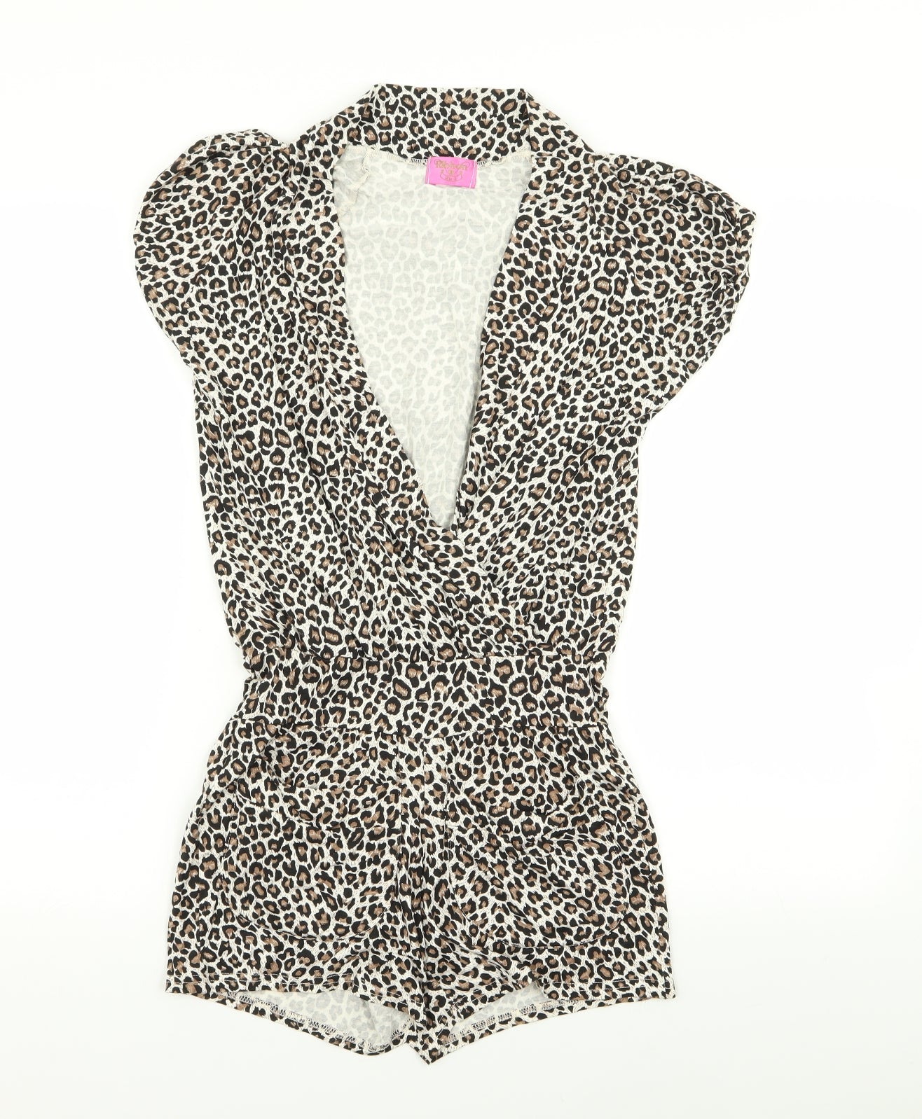 ribbon Womens Multicoloured Animal Print  Playsuit One-Piece Size 8