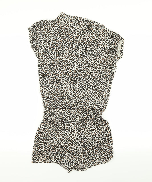 ribbon Womens Multicoloured Animal Print  Playsuit One-Piece Size 8