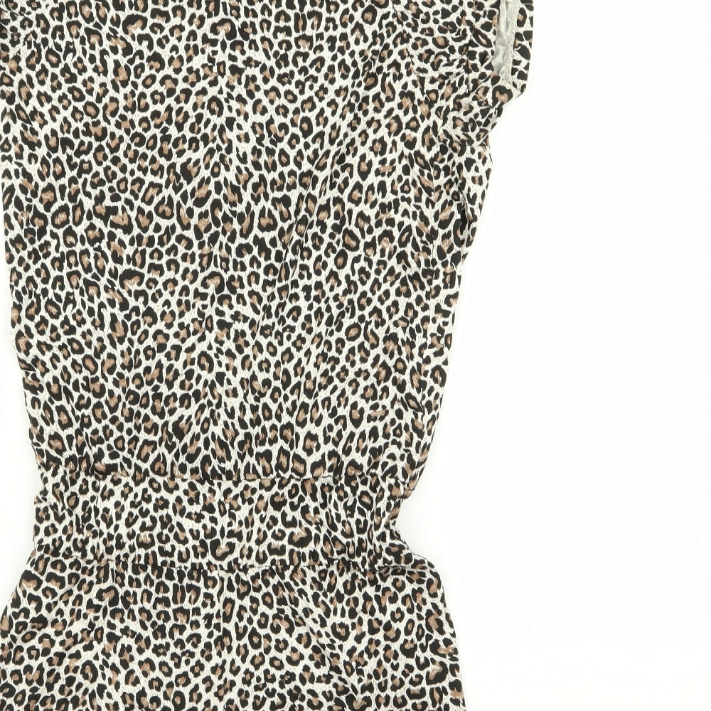 ribbon Womens Multicoloured Animal Print  Playsuit One-Piece Size 8