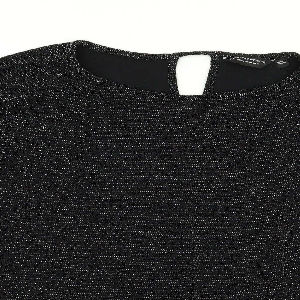 Dorothy Perkins Womens Black Polka Dot  Basic Blouse Size 16
