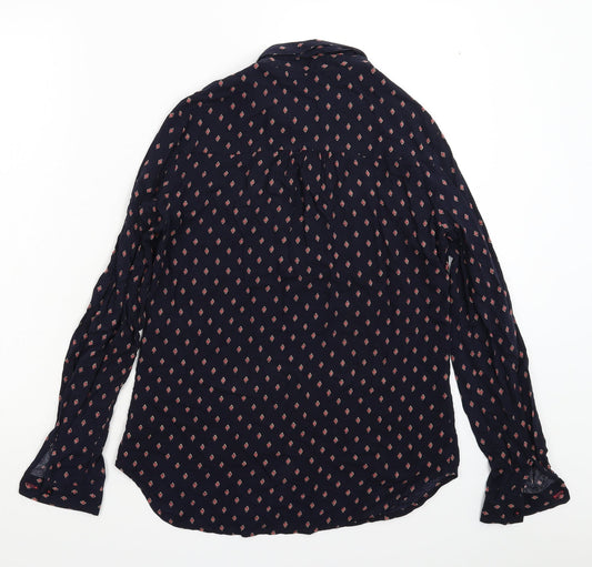 NEXT Womens Blue Geometric  Basic Button-Up Size 6