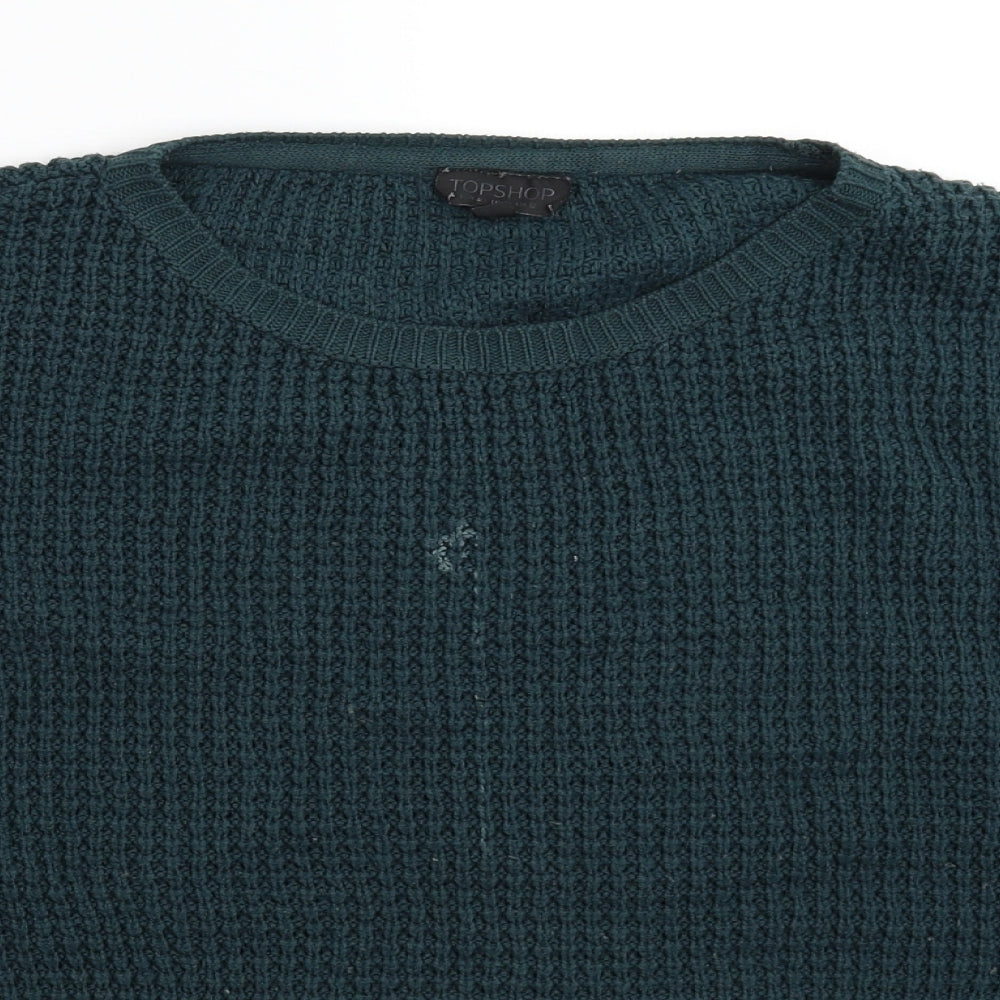 Topshop Womens Green  Knit Pullover Jumper Size 12