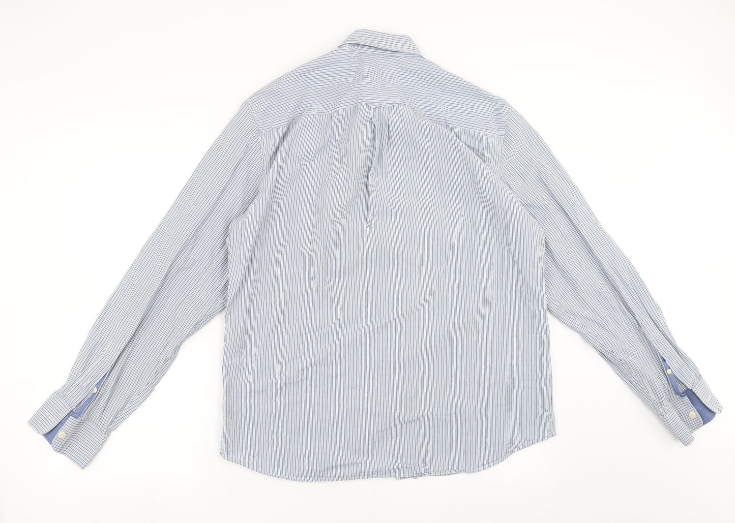 Marks and Spencer Mens Blue Striped   Button-Up Size L  - Tailored fit