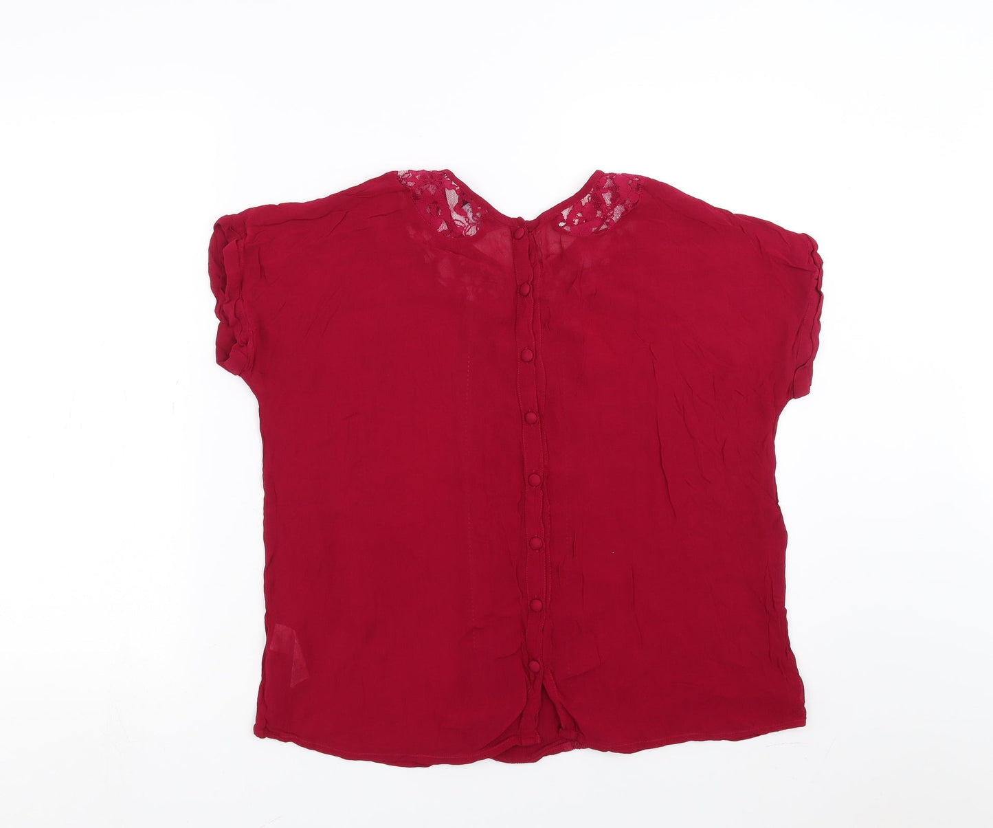 Dorothy Perkins Womens Pink   Basic Blouse Size 14  - lace detail