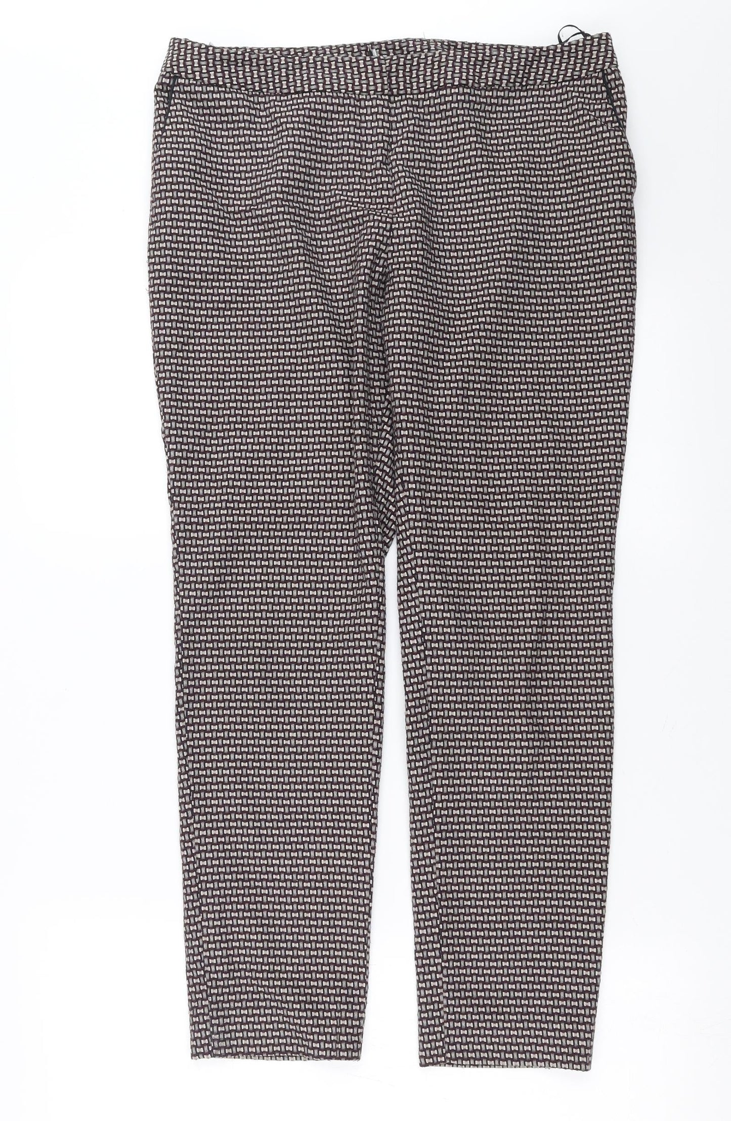 NEXT Womens Purple Geometric  Trousers  Size 12 L27 in