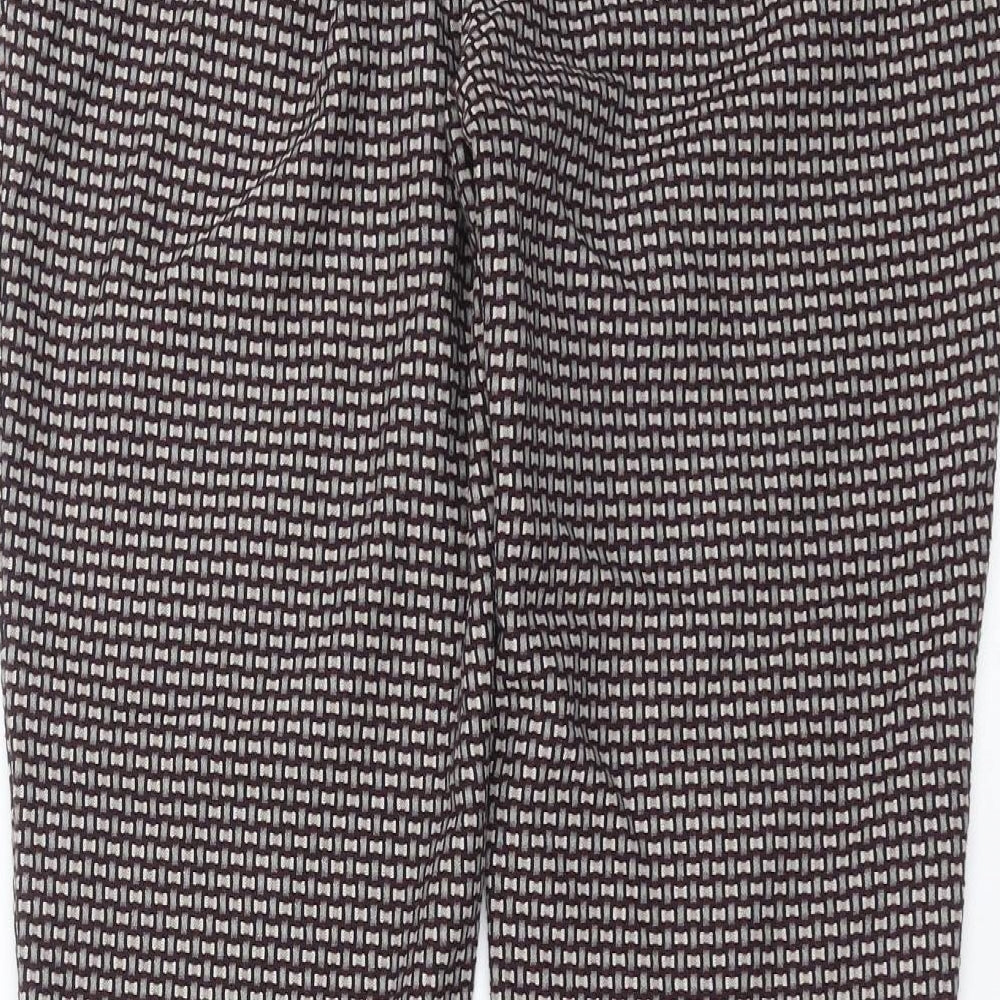 NEXT Womens Purple Geometric  Trousers  Size 12 L27 in