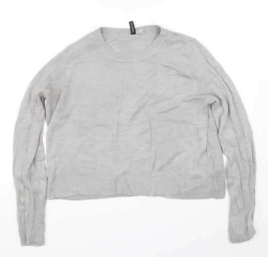 H&M Womens Grey  Knit Pullover Jumper Size M