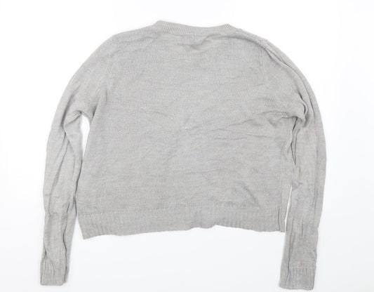 H&M Womens Grey  Knit Pullover Jumper Size M