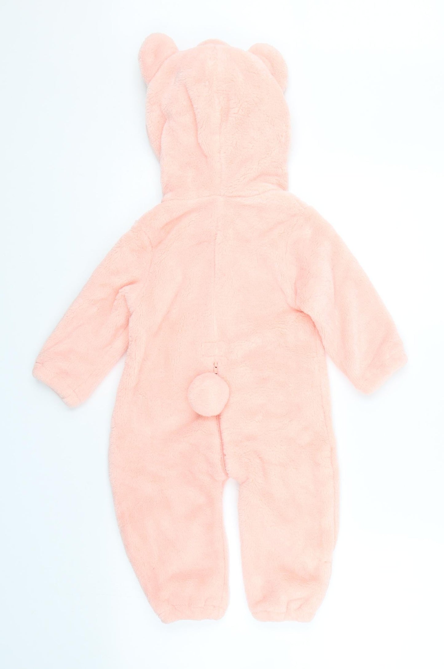 Preworn Girls Pink  Fleece Cami One Piece Size 5-6 Years  - Bear