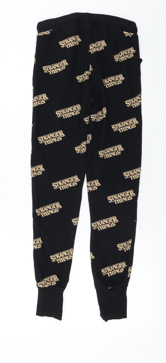 Netflix  Womens Black   Sweatpants Trousers Size XS L24 in - stranger things