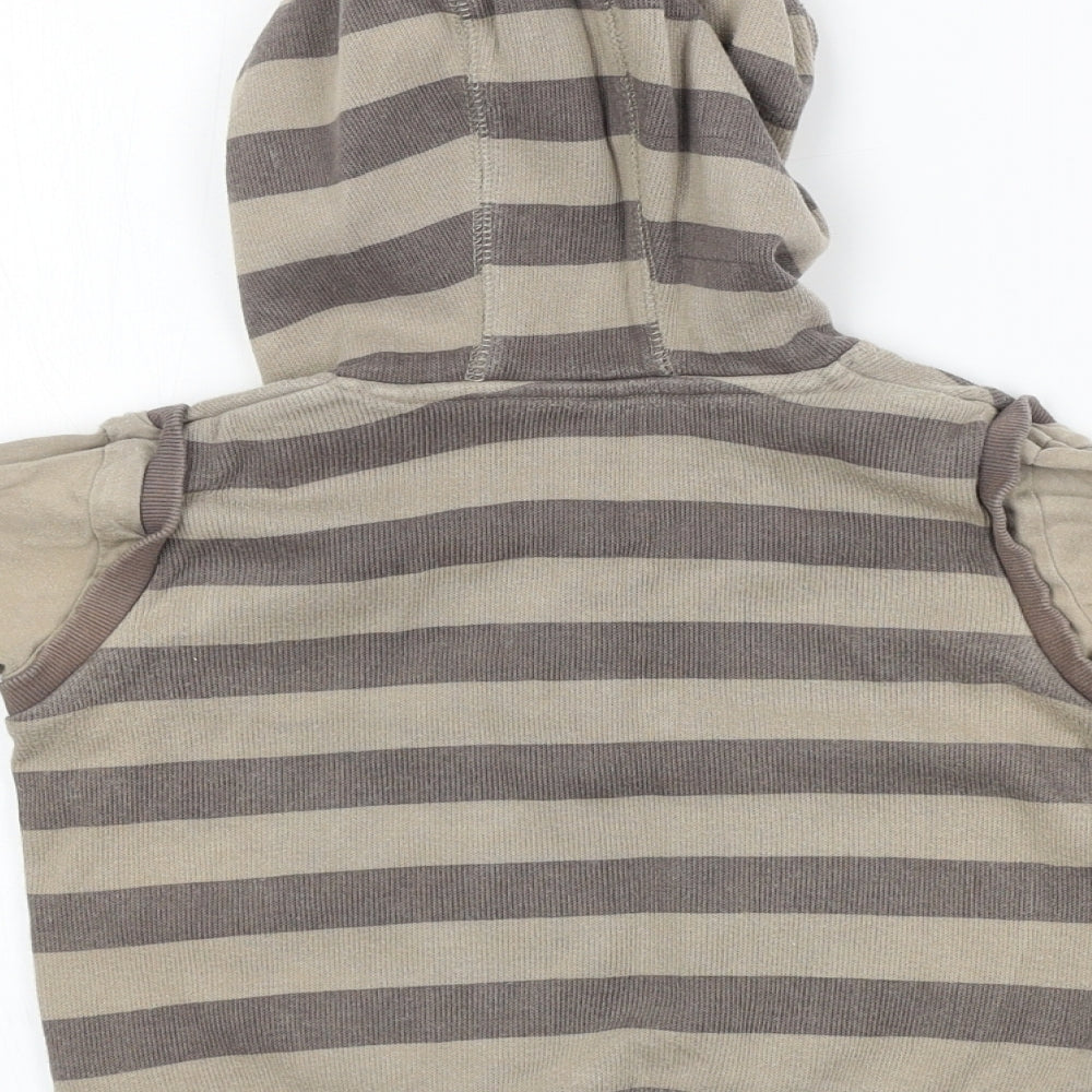 Matalan  Boys Brown Striped  Pullover Hoodie Size 2-3 Years