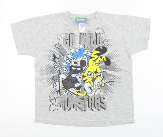 moshi monsters  Boys Grey   Basic T-Shirt Size 7-8 Years